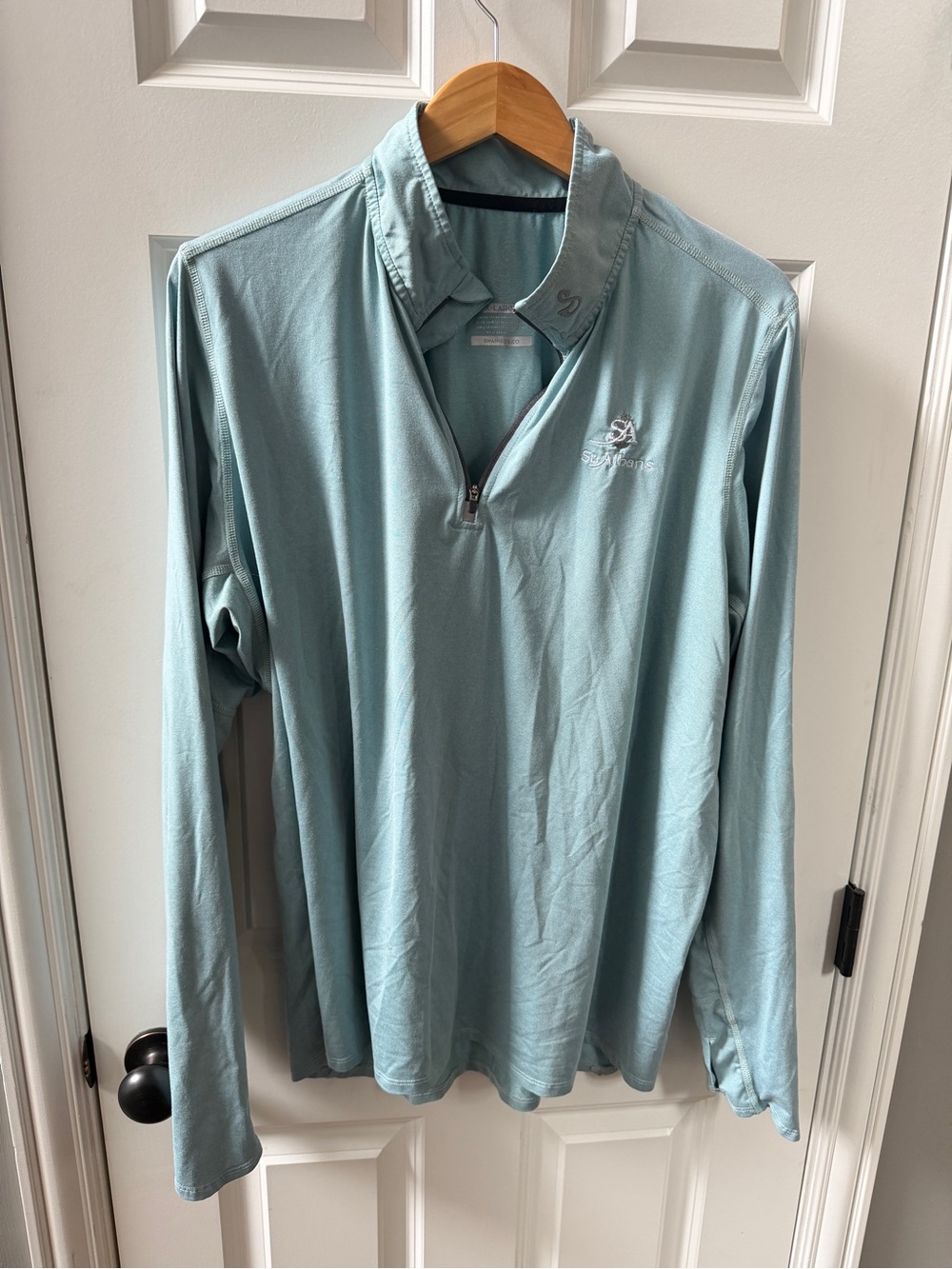 Men's Light Seafoam Quarter-Zip Performance Pullover